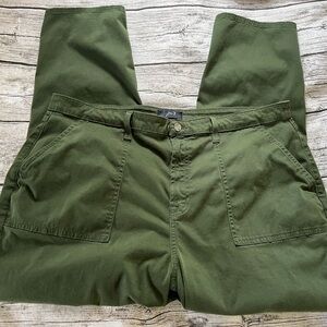 7 For All Mankind Green Straight Leg Pants